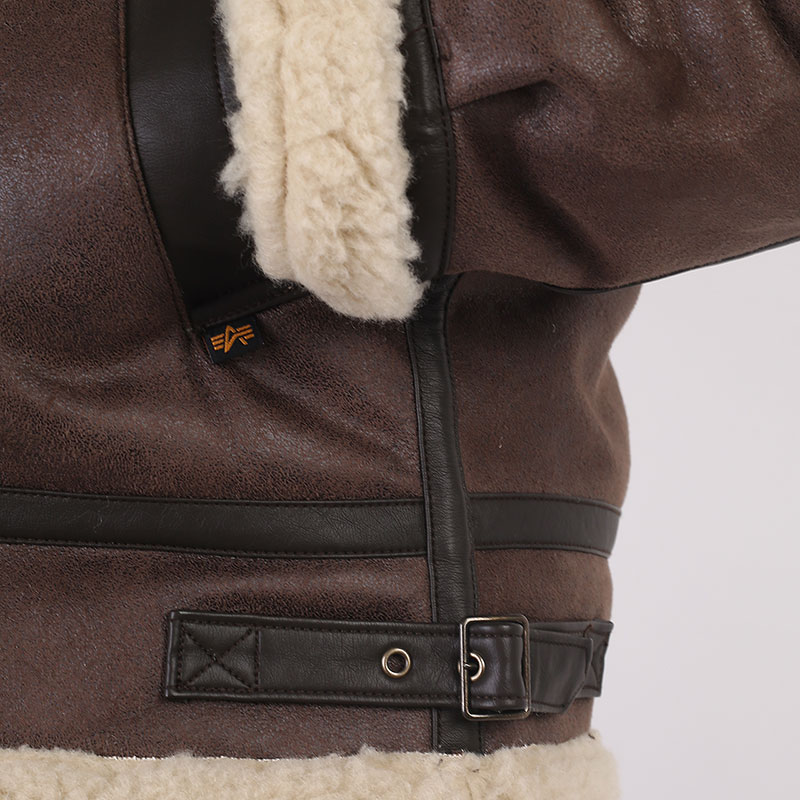 мужская коричневая куртка Alpha Industries B-3 Sherpa Mod MLB49500C1 deep brown - цена, описание, фото 2